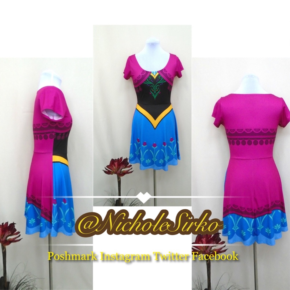 Like New Hot Topic Disney Frozen Anna Skater Dress